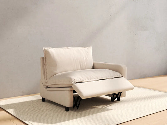 1 Piece Beige Linen Compact Room Single Sofa 1 Seater 6