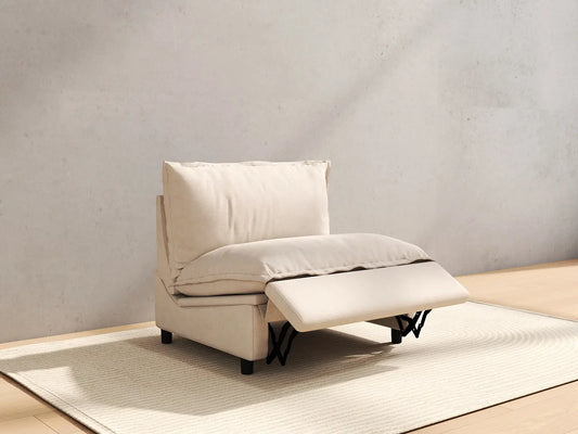 1 Piece Beige Linen Flex Nook Single Sofa 1 Seater 6