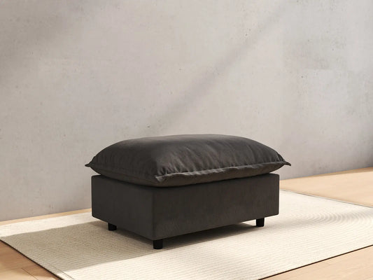 1 Piece Grey Linen Dorm Room Ottomans 4