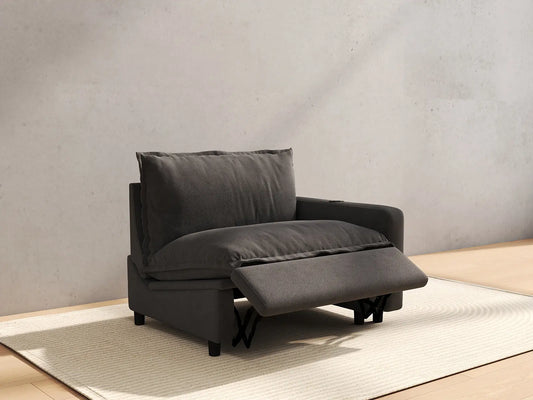 1 Piece Grey Linen Small Space Single Sofa 1 Seater 6