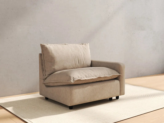 1 Piece Khaki Linen Flex Nook Single Sofa 1 Seater 4