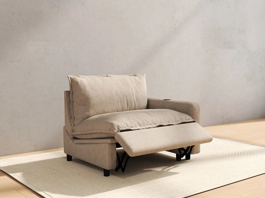 1 Piece Khaki Linen Small Space Single Sofa 1 Seater 6