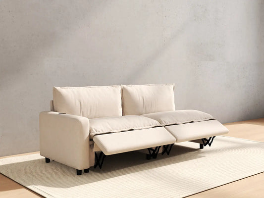 2 Piece Beige Linen Flex Nook Loveseats 2 Seater 6