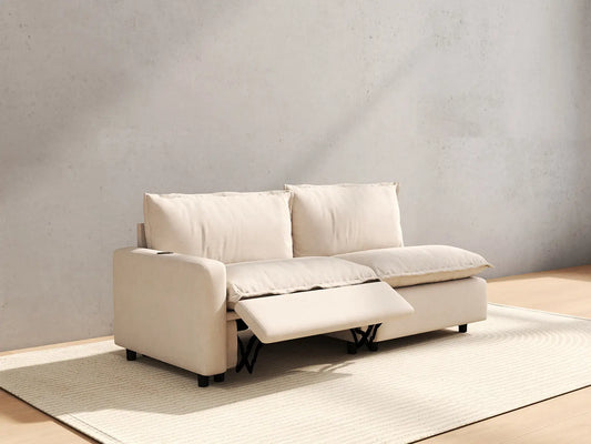 2 Piece Beige Linen Small Space Loveseats 2 Seater 6