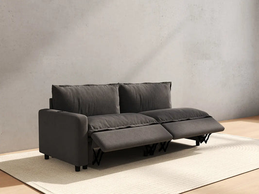 2 Piece Grey Linen Bedroom Corner Loveseats 2 Seater 6