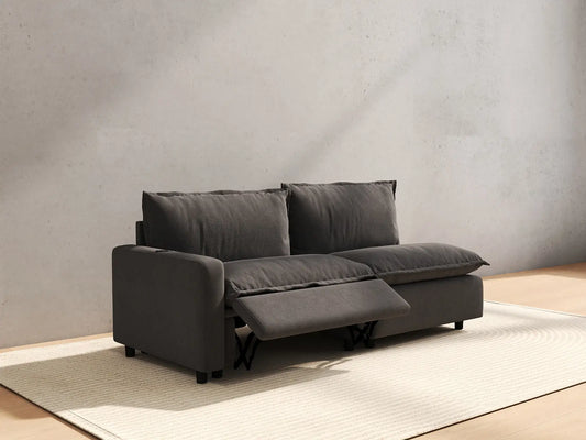 2 Piece Grey Linen Flex Nook Loveseats 2 Seater 6