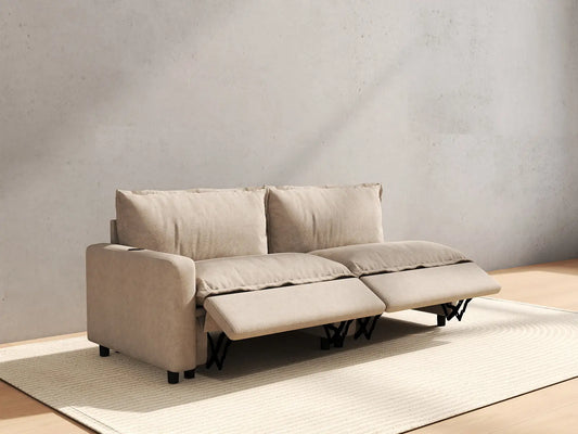 2 Piece Khaki Linen Small Space Loveseats 2 Seater 6