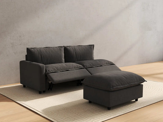 3 Piece Grey Linen Home Living Chaise Sectionals 2 Seater with 1 Ottoman 6