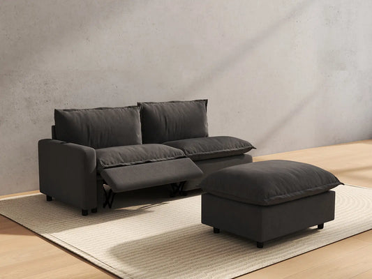 3 Piece Grey Linen Home Living Chaise Sectionals 2 Seater with 1 Ottoman 6 818b6b97 e21e 420d 82ba 012b11c5414a