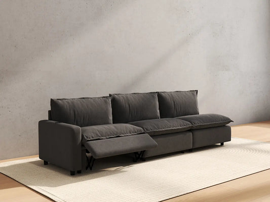 3 Piece Grey Linen Small Space Couch Sectionals 3 Seater 6