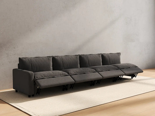 4 Piece Grey Linen Condo Furniture Couch Sectionals 4 Seater 6