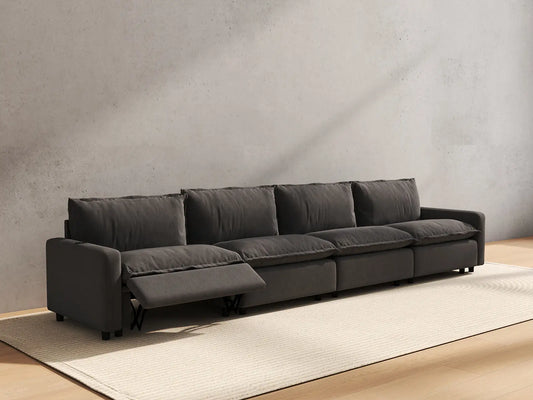 4 Piece Grey Linen Home Living Couch Sectionals 4 Seater 6