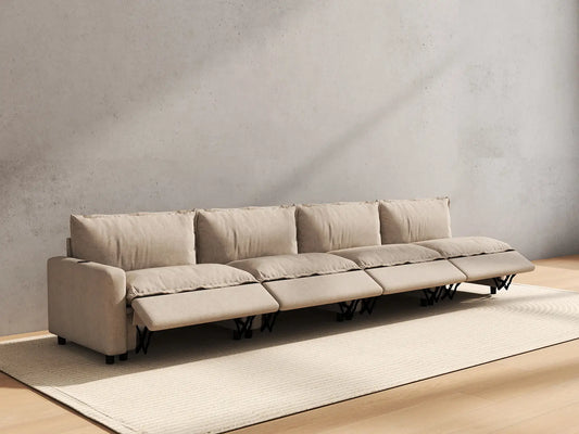 4 Piece Khaki Linen Home Living Couch Sectionals 4 Seater 6