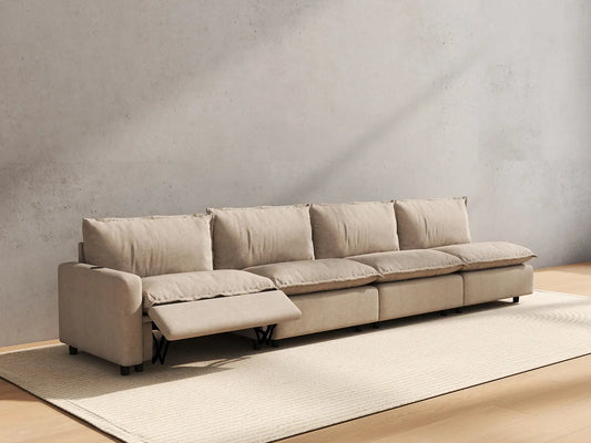 4 Piece Khaki Linen Main Living Area Couch Sectionals 4 Seater 6