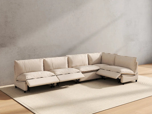5 Piece Beige Linen Home Living L Shaped Sectionals 5 Seater 6 8589533c f10b 4e87 9fc9 4df3799e4b01