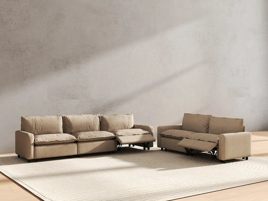 5 Piece Khaki Linen Home Living Corner Sectionals 5 Seater 6