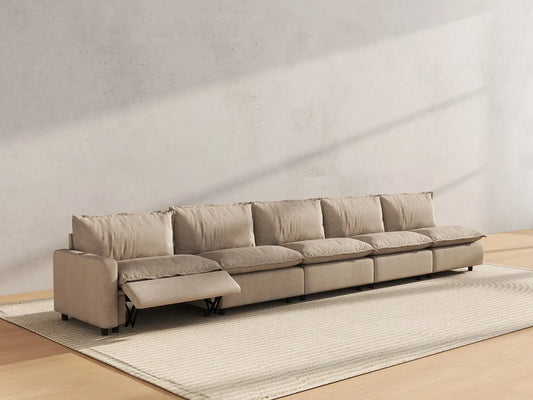 5 Piece Khaki Linen Urban Living Couch Sectionals 5 Seater 6