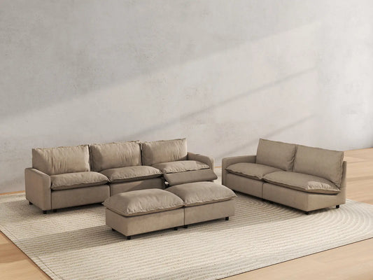7 Piece Khaki Linen Sit Sleep Play Sofa Sets 5 Seater with 2 Ottomans 6 f6fbd558 f7fe 4cf5 b833 c3fe28ee999c