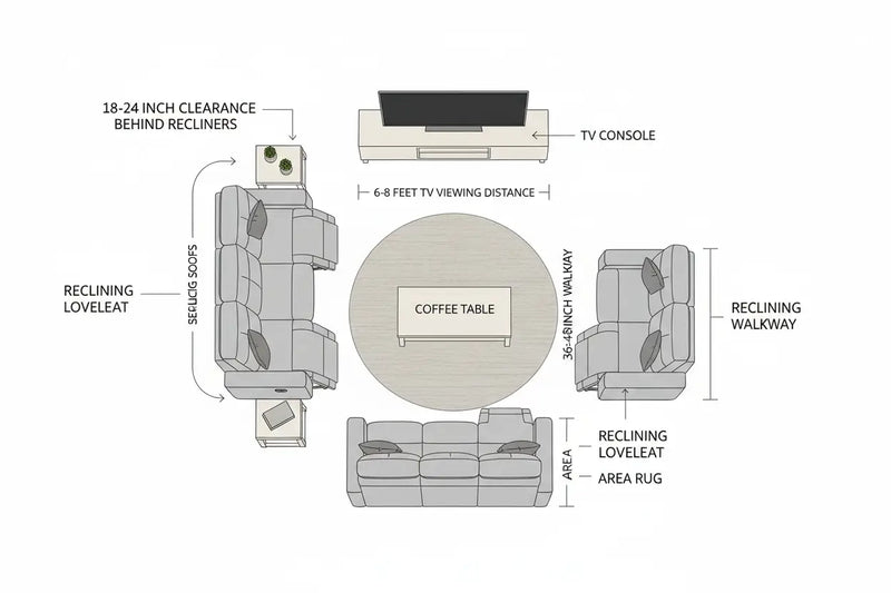 How to Arrange a Reclining Sofa and Loveseat in Any Living Room