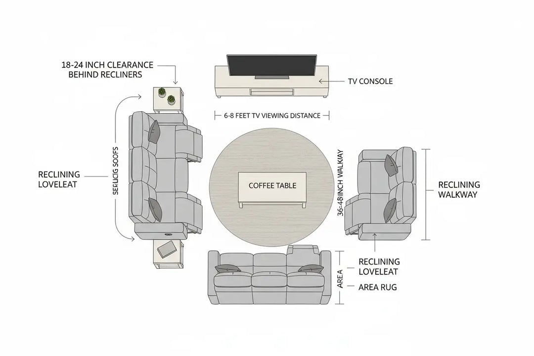 How to Arrange a Reclining Sofa and Loveseat in Any Living Room
