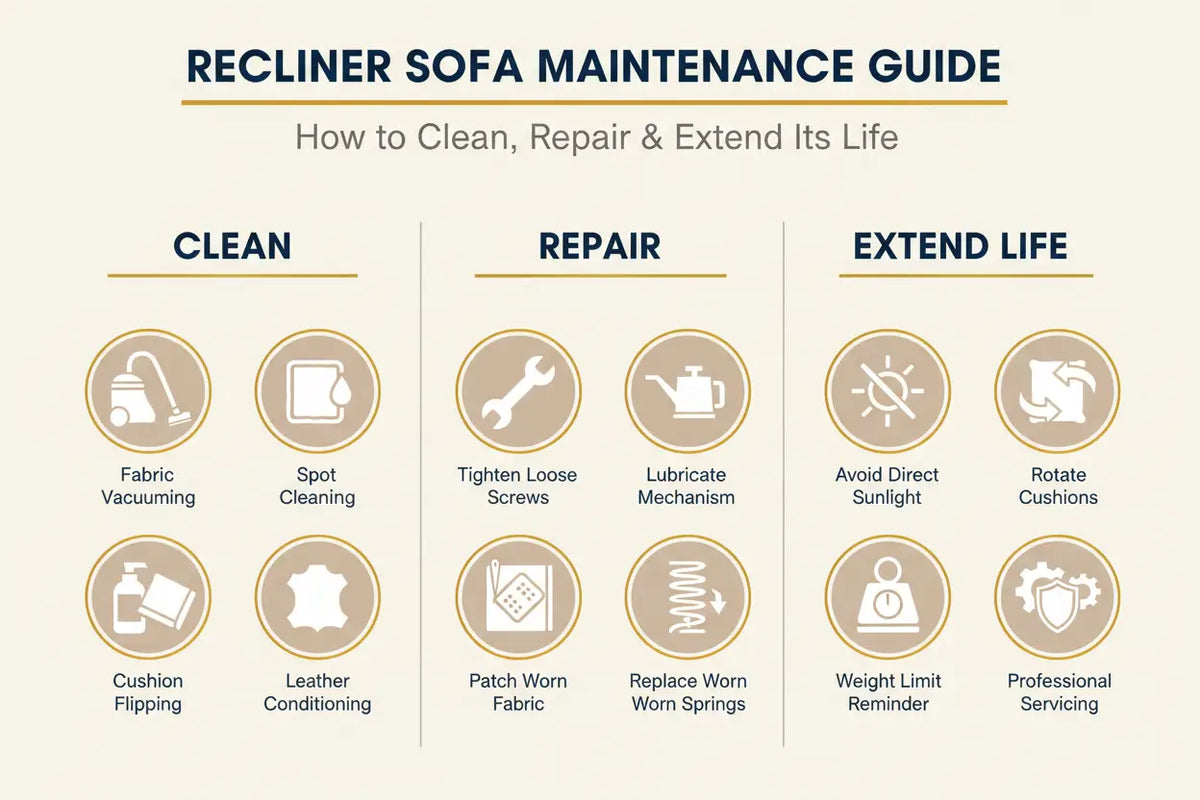 Recliner Sofa Maintenance Guide: How to Clean, Repair & Extend Its Life