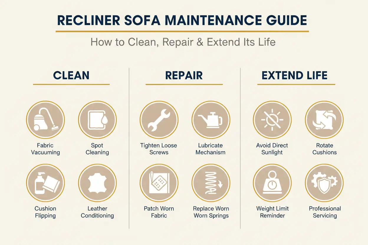 Recliner Sofa Maintenance Guide: How to Clean, Repair & Extend Its Life