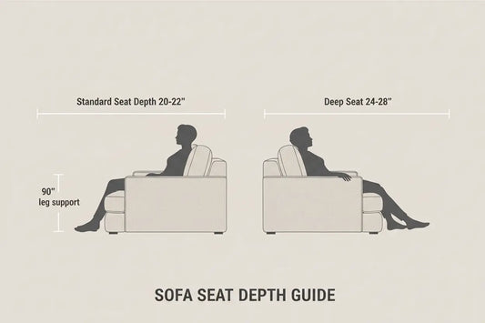 Standard Seat Depth vs Deep Seat Sofa Dimensions: The Complete Buying Guide