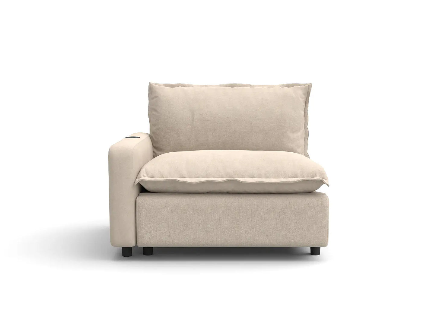 1 Piece Beige Linen Compact Room Single Sofa 1 Seater 2