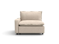 1 Piece Beige Linen Compact Room Single Sofa 1 Seater 2