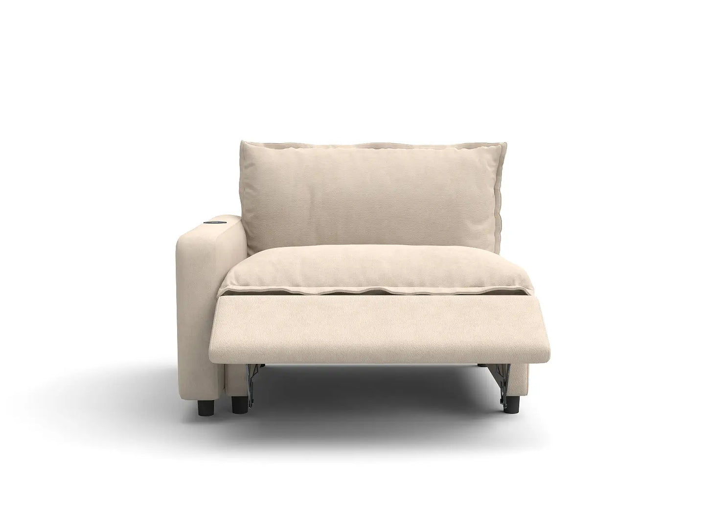1 Piece Beige Linen Compact Room Single Sofa 1 Seater 3
