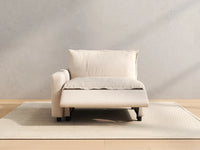 1 Piece Beige Linen Compact Room Single Sofa 1 Seater 5