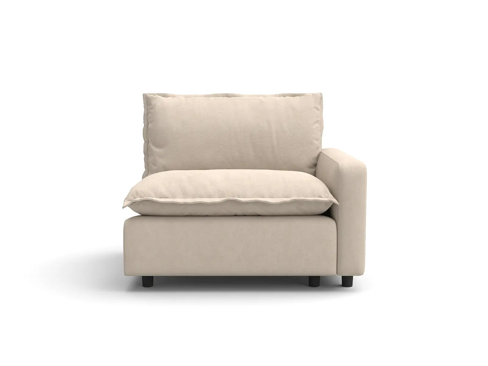 1 Piece Beige Linen Dorm Room Single Sofa 1 Seater 2