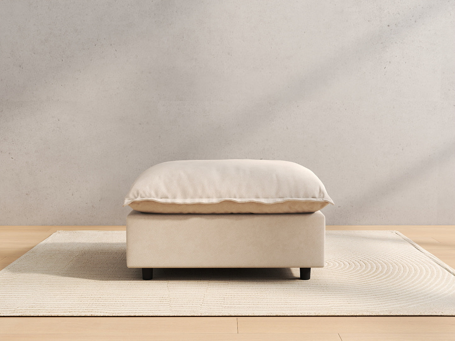 1 Piece Beige Linen Flex Nook Ottomans 1