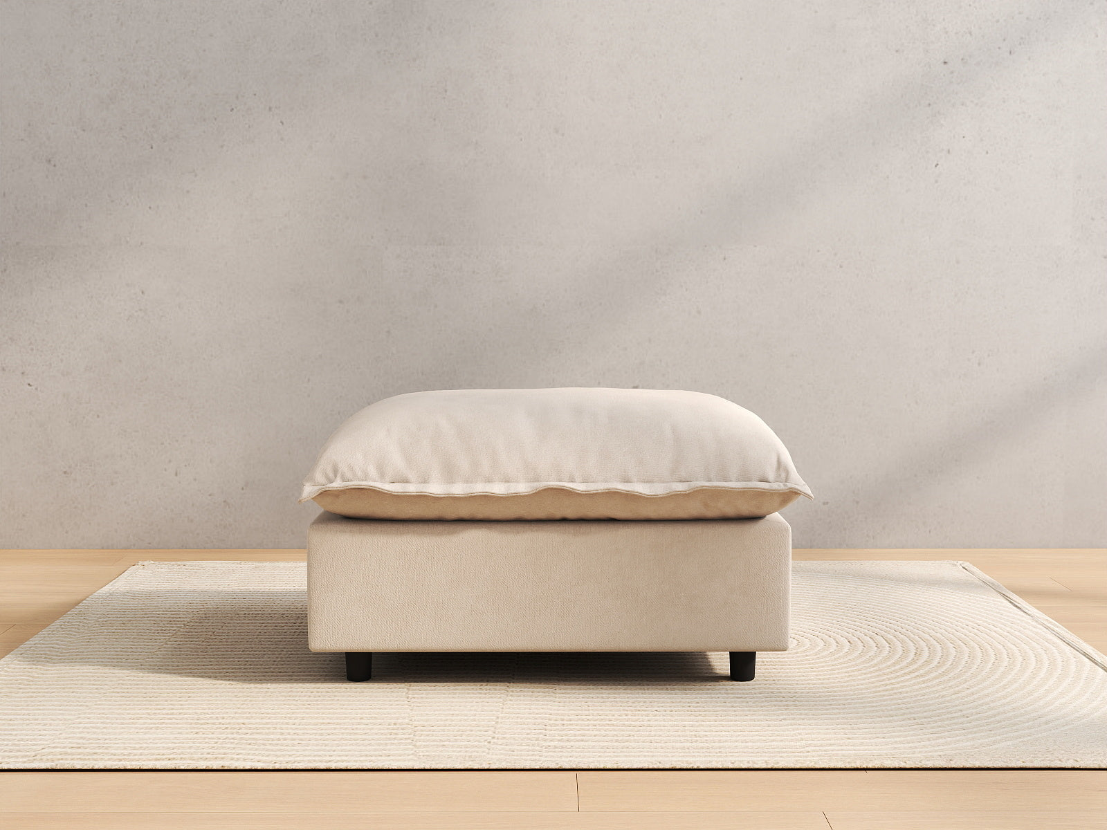 1 Piece Beige Linen Flex Nook Ottomans 1