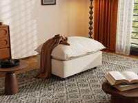 1 Piece Beige Linen Flex Nook Ottomans 4