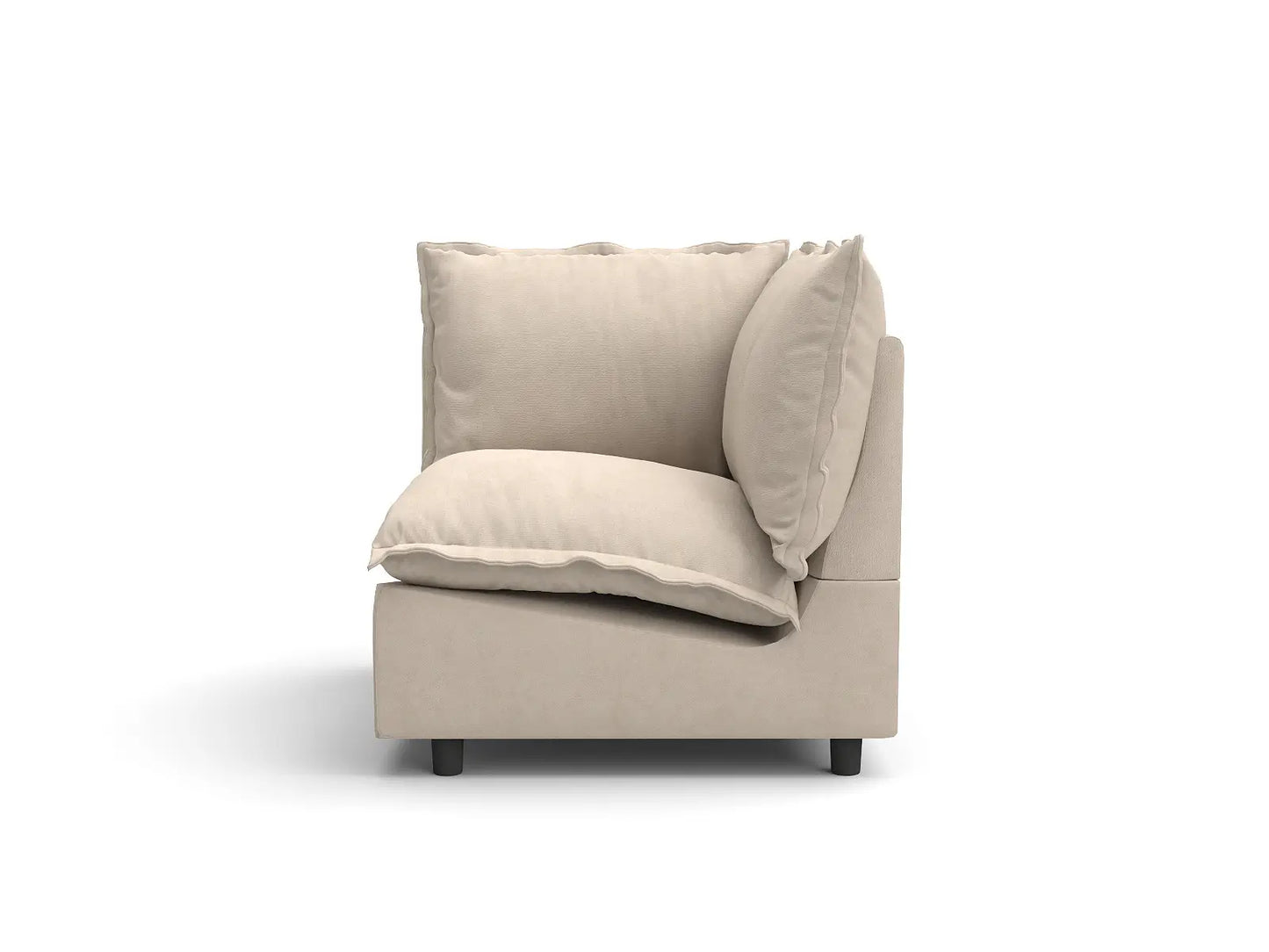 1 Piece Beige Linen Flex Nook Single Sofa 1 Seat 2