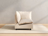 1 Piece Beige Linen Flex Nook Single Sofa 1 Seat 3