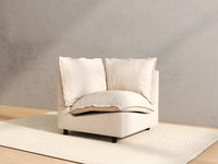 1 Piece Beige Linen Flex Nook Single Sofa 1 Seat 4
