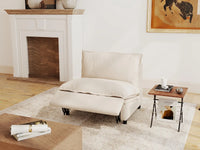 1 Piece Beige Linen Flex Nook Single Sofa 1 Seater 1