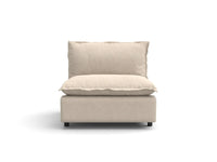 1 Piece Beige Linen Flex Nook Single Sofa 1 Seater 2