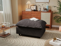 1 Piece Grey Linen Dorm Room Ottomans 1