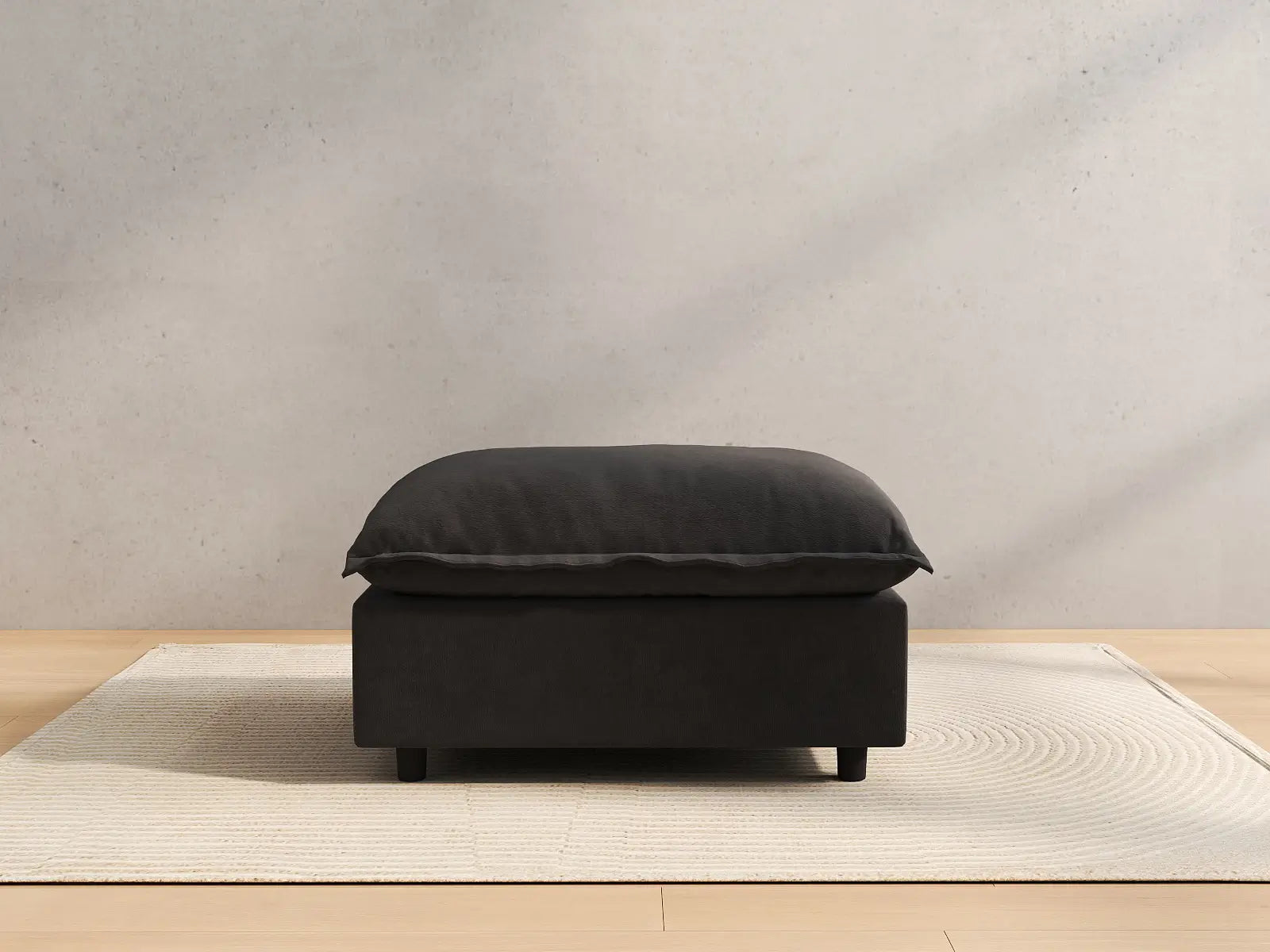 1 Piece Grey Linen Dorm Room Ottomans 3