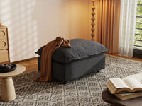 1 Piece Grey Linen Dorm Room Ottomans 5