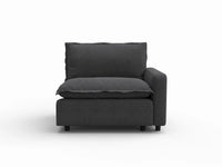 1 Piece Grey Linen Flex Nook Single Sofa 1 Seater 2
