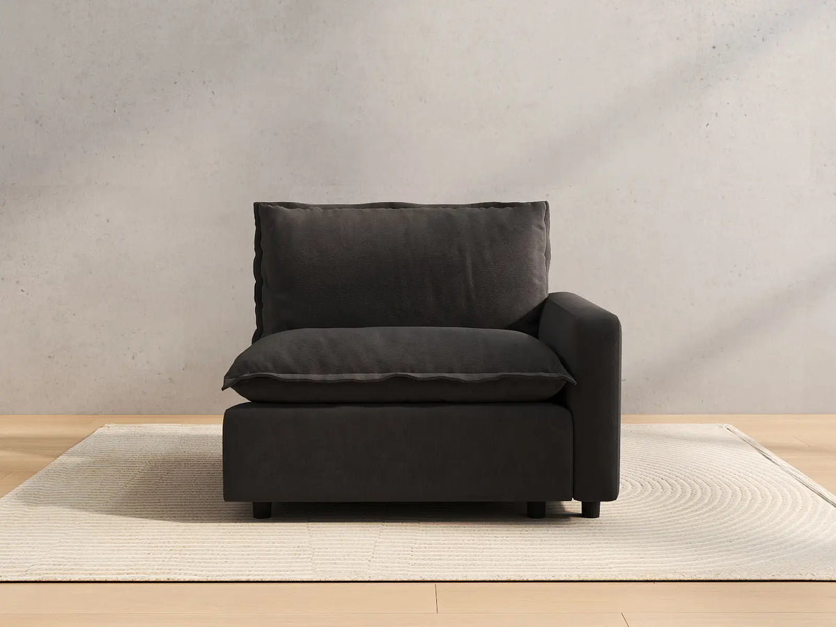 1 Piece Grey Linen Flex Nook Single Sofa 1 Seater 3