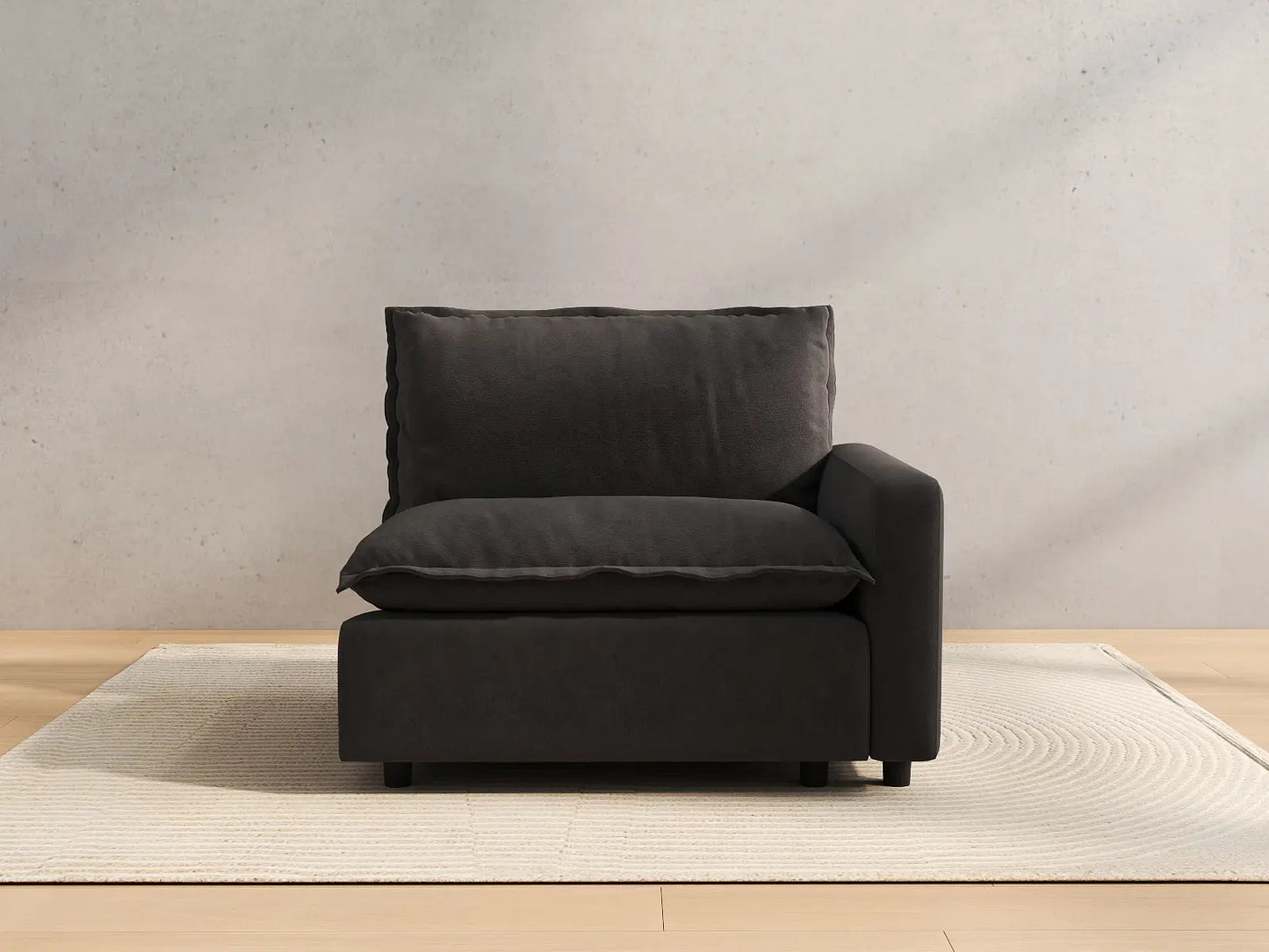 1 Piece Grey Linen Flex Nook Single Sofa 1 Seater 3