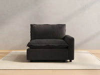 1 Piece Grey Linen Flex Nook Single Sofa 1 Seater 3