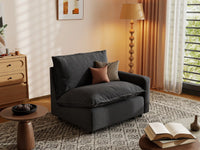 1 Piece Grey Linen Flex Nook Single Sofa 1 Seater 5