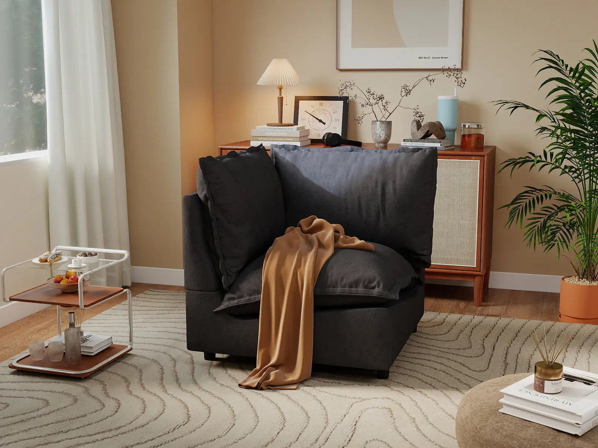 1 Piece Grey Linen Small Space Single Sofa 1 Seater 1 52196442 32d3 489c 9667 456d283dd062