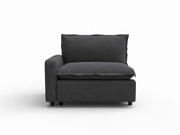 1 Piece Grey Linen Small Space Single Sofa 1 Seater 2